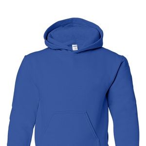 Gildan Youth Hooded Sweatshirt Hoodie. Color: Royal Blue